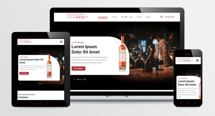 Strona internetowa w oparciu o indywidualny projekt graficzny dla firmy Follow the Wine